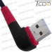 Шнур компьютерный штекер USB А угловой - штекер micro USB угловой, прорезиненный, 1м, чёрный, Tcom рис 5