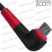 Шнур компьютерный штекер USB А угловой - штекер micro USB угловой, прорезиненный, 1м, чёрный, Tcom рис 6