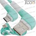 Купить Шнур компьютерный штекер USB А угловой - штекер micro USB угловой, прорезиненный, 1м, зелёный, Tcom по выгодной цене