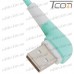 Шнур компьютерный штекер USB А угловой - штекер micro USB угловой, прорезиненный, 1м, зелёный, Tcom рис 4