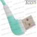 Шнур компьютерный штекер USB А угловой - штекер micro USB угловой, прорезиненный, 1м, зелёный, Tcom рис 5