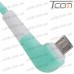Шнур компьютерный штекер USB А угловой - штекер micro USB угловой, прорезиненный, 1м, зелёный, Tcom рис 7
