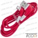 Фото, характеристики, описание Шнур компьютерный штекер USB А угловой - штекер micro USB угловой, прорезиненный, 1м, красный, Tcom