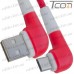 Цена от 35.63 грн. на Шнур компьютерный штекер USB А угловой - штекер micro USB угловой, прорезиненный, 1м, красный, Tcom