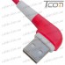 Шнур компьютерный штекер USB А угловой - штекер micro USB угловой, прорезиненный, 1м, красный, Tcom рис 4