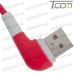 Шнур компьютерный штекер USB А угловой - штекер micro USB угловой, прорезиненный, 1м, красный, Tcom рис 5