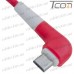 Шнур компьютерный штекер USB А угловой - штекер micro USB угловой, прорезиненный, 1м, красный, Tcom рис 6