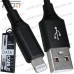 Купить Шнур компьютерный штекер USB А - штекер iPhone Lightning, сетка, 1м, чёрный, Tcom по выгодной цене