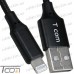 Фото, характеристики, описание Шнур компьютерный штекер USB А - штекер iPhone Lightning, сетка, 1м, чёрный, Tcom
