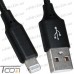 Цена от 49.61 грн. на Шнур компьютерный штекер USB А - штекер iPhone Lightning, сетка, 1м, чёрный, Tcom
