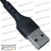 Шнур компьютерный штекер USB А - штекер iPhone 6, сетка, диам.-4,5мм, 1м, чёрный, Tcom рис 4