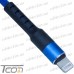 Цена от 51.75 грн. на Шнур компьютерный штекер USB А - штекер iPhone 6, сетка, диам.-4,5мм, 1м, синий, Tcom