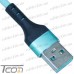 Шнур компьютерный штекер USB А - штекер iPhone 6, сетка, диам.-4,5мм, 1м, бирюзовый, Tcom рис 4