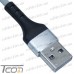 Шнур компьютерный штекер USB А - штекер iPhone 6, сетка, диам.-4,5мм, 1м, серый, Tcom рис 4