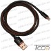 Купить Шнур компьютерный штекер USB А - штекер iPhone 6, джинсовый, 1м, чёрный, Tcom по выгодной цене