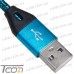 Цена от 42.84 грн. на Шнур компьютерный штекер USB А - штекер iPhone 6, в сетке, 1м, синий, Tcom