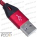 Цена от 42.84 грн. на Шнур компьютерный штекер USB А - штекер iPhone 6, в сетке, 1м, красный, Tcom