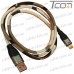 Купить Шнур компьютерный штекер USB А - штекер iPhone 6, джинсовый, хаки, 1м, Tcom по выгодной цене