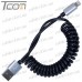 Купить Шнур компьютерный штекер USB А - штекер iPhone 6, витой, 1м, чёрный, в блистере, Tcom по выгодной цене