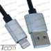 Фото, характеристики, описание Шнур компьютерный штекер USB А - штекер iPhone 6, витой, 1м, чёрный, в блистере, Tcom
