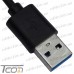 Фото, характеристики, описание Шнур штекер USB type C - штекер USB A, 1,5м, чёрный, Tcom