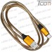 Фото, характеристики, описание Шнур штекер USB type А - штекер USB type С, 1м., металл изоляция, Tcom