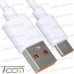 Купить Шнур штекер USB А - штекер USB type C, 66W, 6А, 1м, белый по выгодной цене