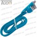 Купить Шнур 2 в 1, штекер USB А - штекер miсro USB + штекер iPhone 6, синий, 1м, в блистере, Tcom по выгодной цене