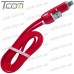Купить Шнур 2 в 1, штекер USB А - штекер miсro USB + штекер iPhone 6, красный, 1м, в блистере, Tcom по выгодной цене