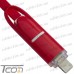 Цена от 51.75 грн. на Шнур 2 в 1, штекер USB А - штекер miсro USB + штекер iPhone 6, красный, 1м, в блистере, Tcom