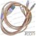 Купить Шнур 3 в 1, штекер USB А - штекер miсro USB + штекер iPhone + штекер USB type C, сетка, 1м, золотистый, Tcom по выгодной цене