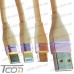 Фото, характеристики, описание Шнур 3 в 1, штекер USB А - штекер miсro USB + штекер iPhone + штекер USB type C, сетка, 1м, золотистый, Tcom