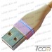 Цена от 99.00 грн. на Шнур 3 в 1, штекер USB А - штекер miсro USB + штекер iPhone + штекер USB type C, сетка, 1м, золотистый, Tcom
