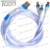 Купить Шнур 3 в 1, штекер USB А - штекер miсro USB + штекер iPhone + штекер USB type C, gold, сетка, 1м, белый, Tcom по выгодной цене
