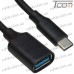 Купить Переходник OTG штекер USB 3.1 C - гнездо USB 3.0 A, с кабелем 0.2м, чёрный, Tcom по выгодной цене