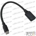 Фото, характеристики, описание Переходник OTG штекер USB 3.1 C - гнездо USB 3.0 A, с кабелем 0.2м, чёрный, Tcom
