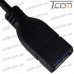 Фото, характеристики, описание Шнур OTG (штекер USB 3.1 тип C - гнездо USB A), с кабелем, чёрный, 0,2метра, Tcom