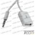 Купить Шнур OTG (гнездо USB A - штекер 3,5мм 4С), белый, 0,2метра, Tcom по выгодной цене
