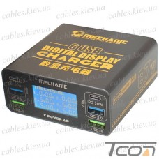Сетевое зарядное устройство Mechanic F-Power 6P, 87W, 220V, с цифровой индикацией