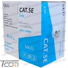 Кабель компьютерный витая пара FTP Cat.5e 4x2x(0,51CCA), диам.-6,3мм, серый, 305м, SKG