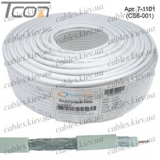 Кабель коаксиальный RG-6U (CS6-001) одножильный, лужёная сталь, (32%), белый, 100м, CommSpace