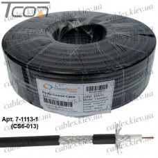 Кабель коаксиальный RG-6 (F660BVF), наружный с гелем, диам.-6.8мм, чёрный, 100м