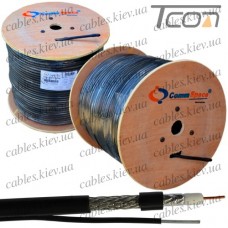 Кабель коаксиальный RG-6U (CS6-015) внешний, одножильный, лужёная сталь, (64%), чёрный, 305м, CommSpace