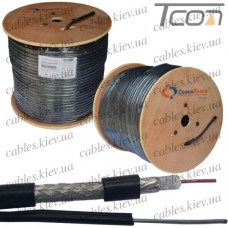 Кабель коаксиальный RG-6U (CS6-017) внешний, одножильный, лужёная сталь, (96%), чёрный, 305м, CommSpace