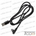 Купить Шнур компьютерный штекер USB А - штекер micro USB угловой, в сетке, 1м, чёрный, Tcom по выгодной цене
