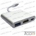 Купить Переходник штекер USB Type-C 3.1 - гнездо USB Type C 3.1 + гнездо HDMI + гнездо USB 3.0, Tcom по выгодной цене