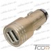 Купить Автомобильная зарядка 2-а гнезда USB, 1A+2.1А, металлический, в коробке, Tcom по выгодной цене
