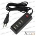 Купить Сетевая зарядка на 4 гнезда USВ, (AC 220V/ DC 5V 4.2A), c кабелем 1.5м, чёрная, Tcom по выгодной цене