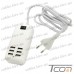 Купить Сетевая зарядка на 6 гнезд USВ, (AC 220V/ DC 5V 3A, 20W), c кабелем 1.5м, белая, Tcom по выгодной цене