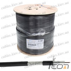 Кабель коаксиальный RG-6 (F690BVF) одножильный, лужёная сталь, (96%), чёрный, 305м, CommSpace